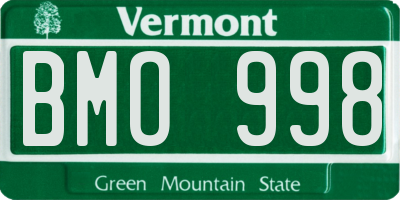 VT license plate BMO998
