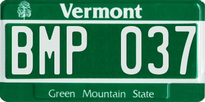 VT license plate BMP037