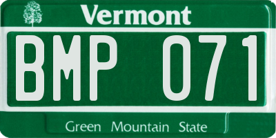 VT license plate BMP071