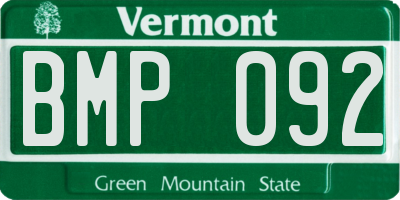 VT license plate BMP092