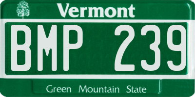 VT license plate BMP239