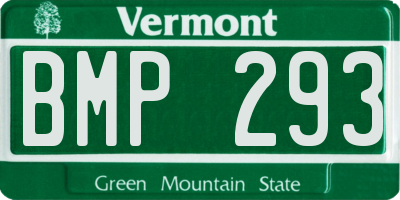 VT license plate BMP293