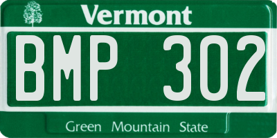 VT license plate BMP302