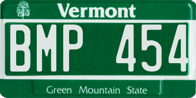 VT license plate BMP454