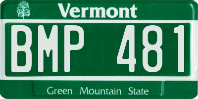 VT license plate BMP481