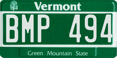 VT license plate BMP494