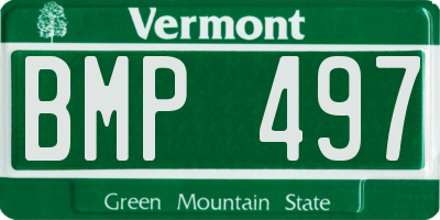 VT license plate BMP497