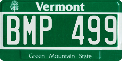 VT license plate BMP499