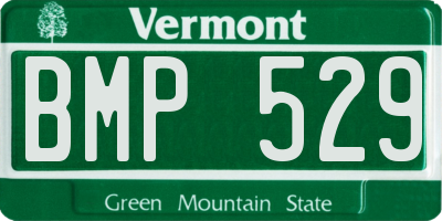 VT license plate BMP529