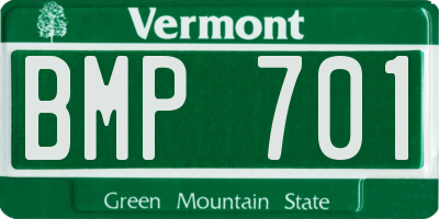 VT license plate BMP701