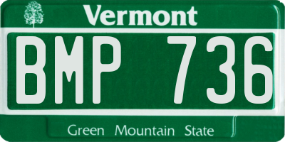 VT license plate BMP736