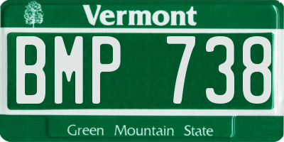 VT license plate BMP738
