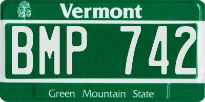 VT license plate BMP742