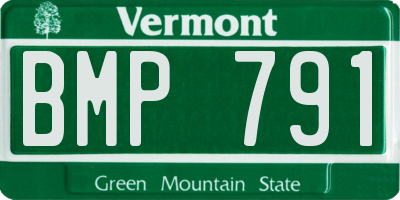 VT license plate BMP791