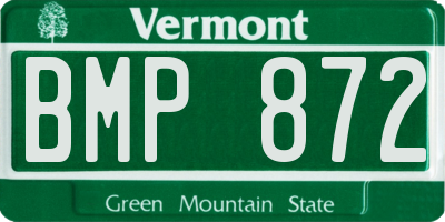 VT license plate BMP872