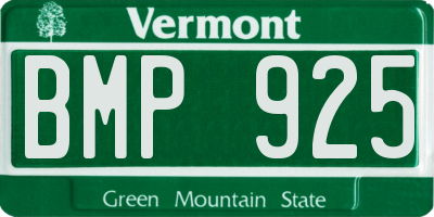 VT license plate BMP925