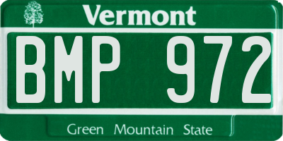 VT license plate BMP972