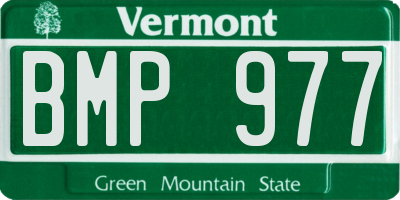 VT license plate BMP977