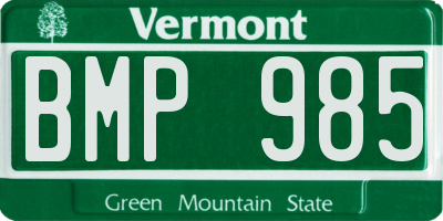 VT license plate BMP985