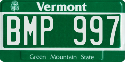VT license plate BMP997