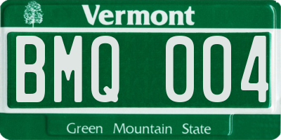 VT license plate BMQ004