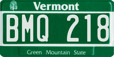 VT license plate BMQ218
