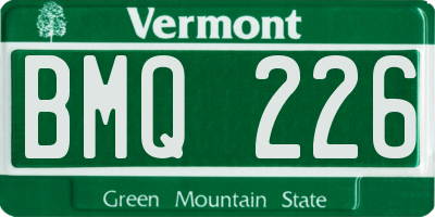 VT license plate BMQ226
