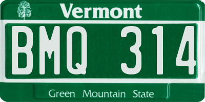 VT license plate BMQ314