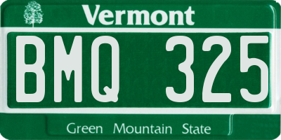 VT license plate BMQ325