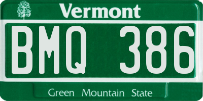 VT license plate BMQ386