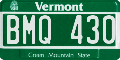 VT license plate BMQ430