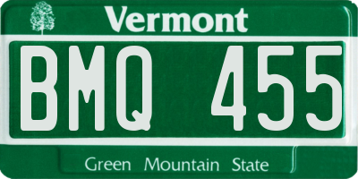 VT license plate BMQ455