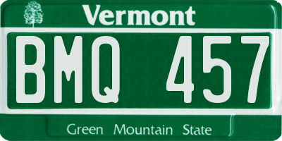 VT license plate BMQ457