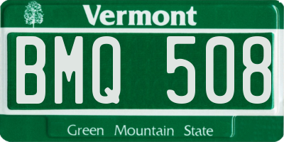 VT license plate BMQ508
