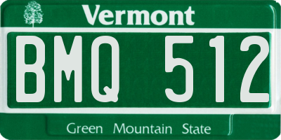 VT license plate BMQ512