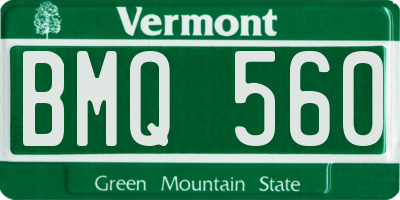VT license plate BMQ560