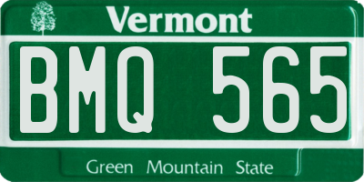 VT license plate BMQ565