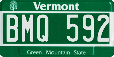 VT license plate BMQ592