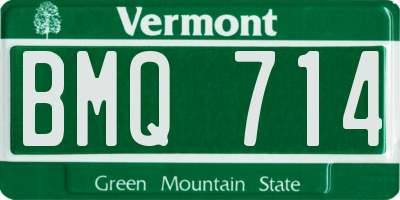VT license plate BMQ714