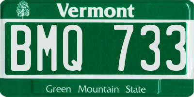 VT license plate BMQ733