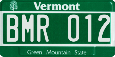 VT license plate BMR012