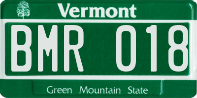 VT license plate BMR018