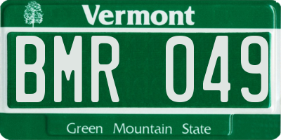 VT license plate BMR049