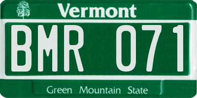 VT license plate BMR071