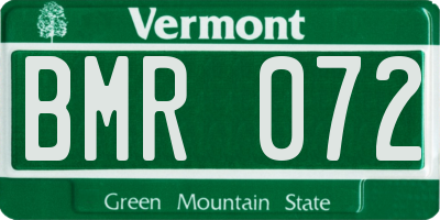 VT license plate BMR072