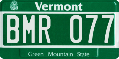 VT license plate BMR077