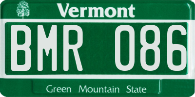 VT license plate BMR086