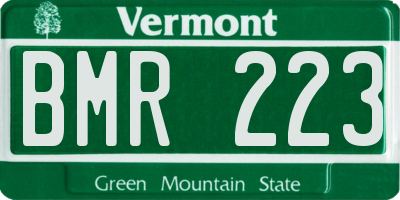 VT license plate BMR223