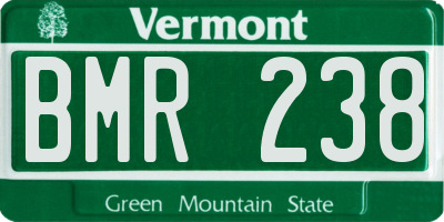 VT license plate BMR238