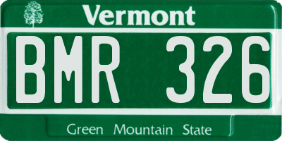 VT license plate BMR326